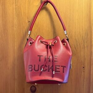 Elegant Red Bucket Bag